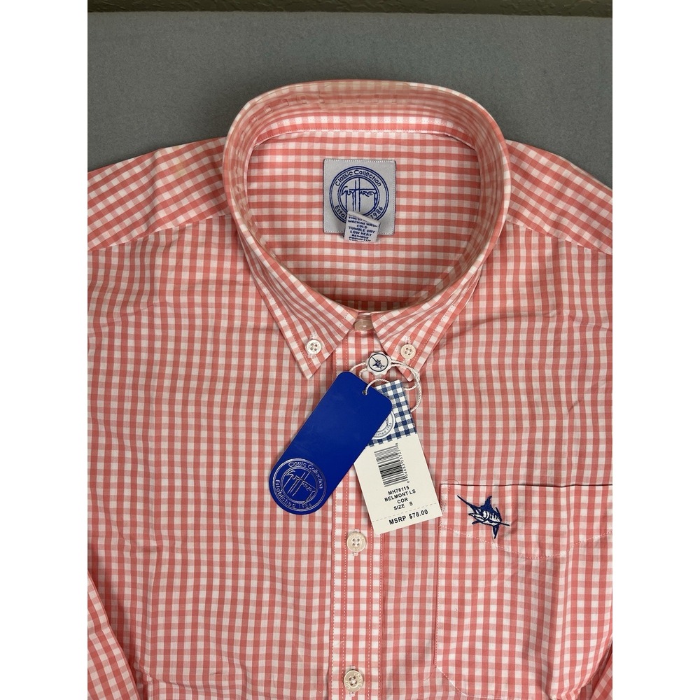 Guy Harvey Men's Button Down Shirt Long Sleeve Classic Collection Pink NWT Small